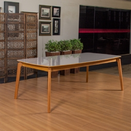 MESA DE JANTAR MODA VIDRO APOLO CASA