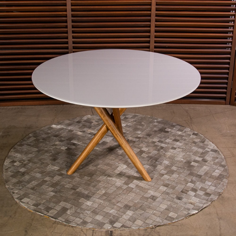 Mesa de Jantar Verso Tampo de Vidro  Apolo Casa